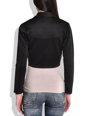 cropped black casual blazer - 9718039 - Standard Image - 3