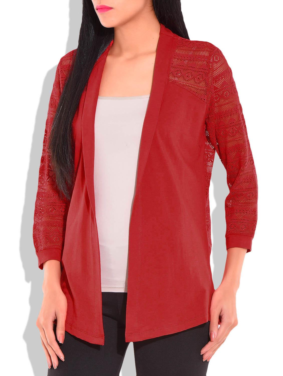 solid red net shrug - 9718041 - Zoom Image - 2