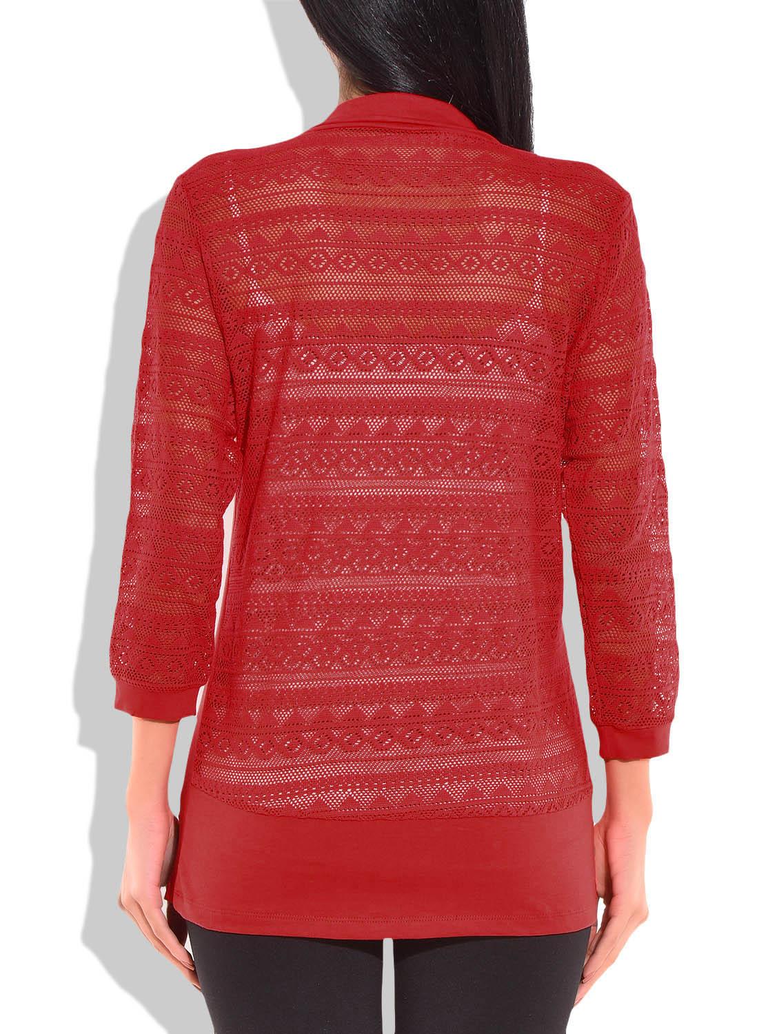 solid red net shrug - 9718041 - Zoom Image - 3