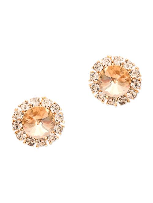 ROUND Beige CRYSTAL EARRINGS - 9719335 - Very Small Image - 1