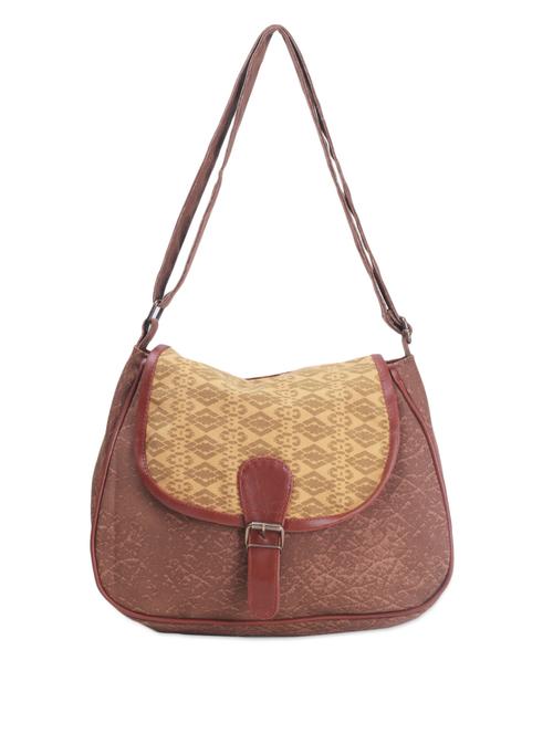 brown printed casual sling bag - 972268 - Standard Image - 1
