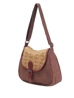 brown printed casual sling bag - 972268 - Standard Image - 5