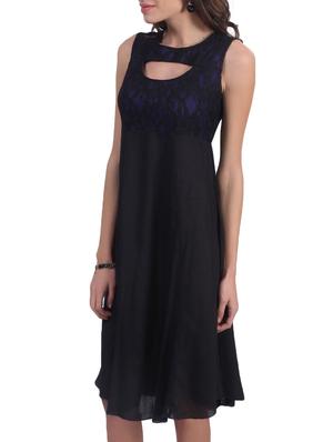 black and blue viscose dress - 9725297 - Standard Image - 2