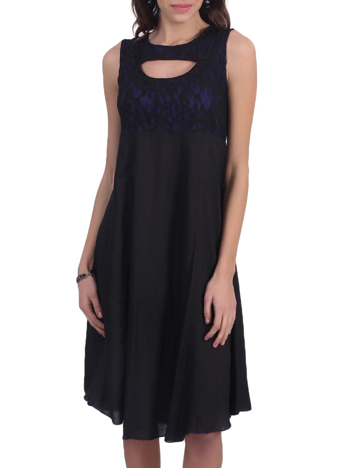 black and blue viscose dress - 9725297 - Zoom Image - 1