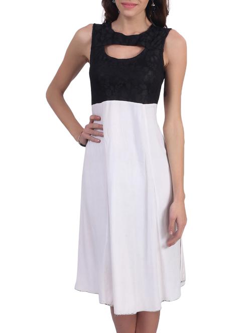 black and white viscose dress - 9725298 - Standard Image - 1