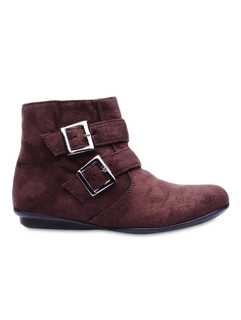 brown buckled suede ankle boots - 9728196 - Zoom Image - 1