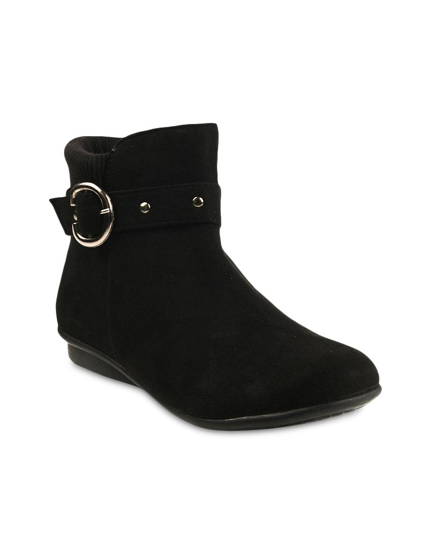 black suede buckled ankle boots - 9728210 - Zoom Image - 1