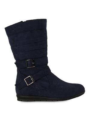 blue suede buckled boots - 9728216 - Standard Image - 2