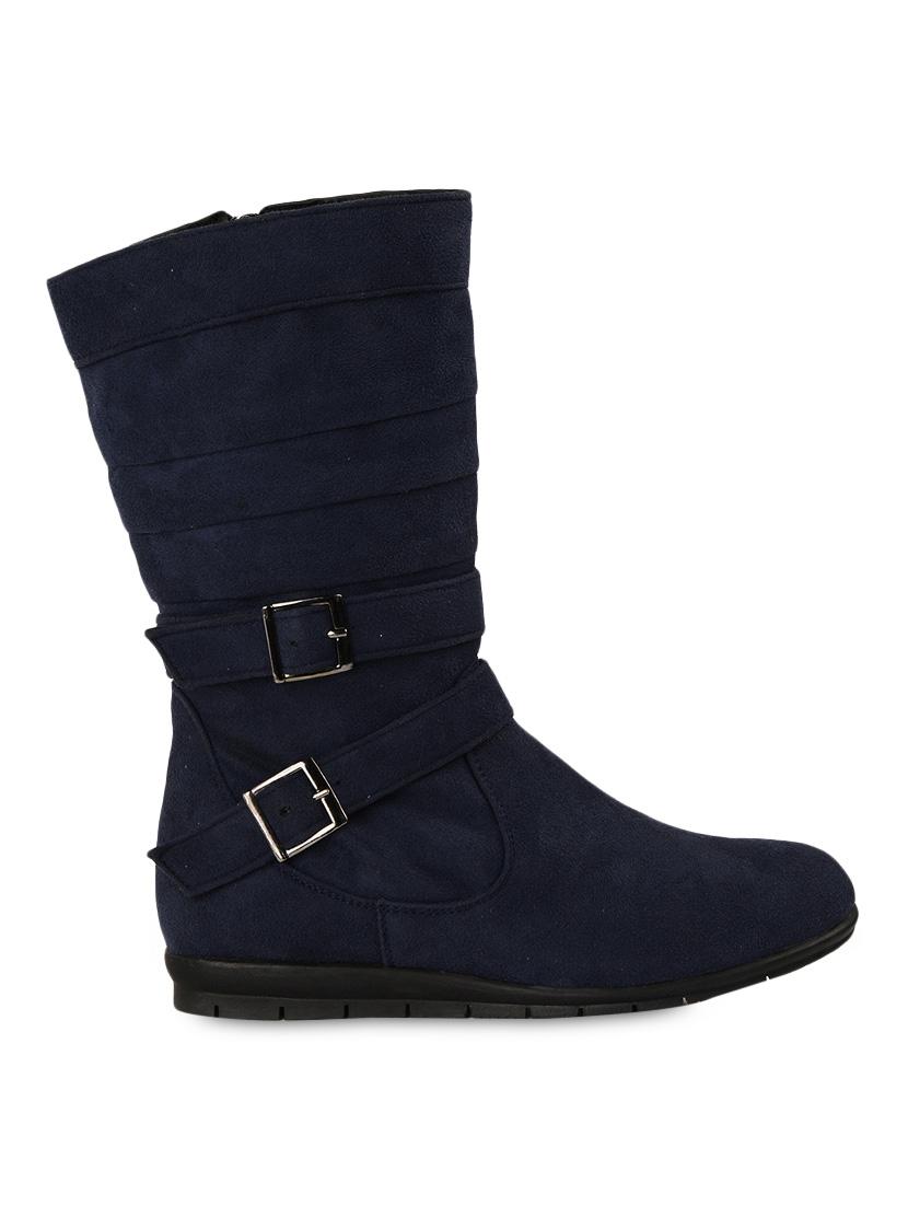 blue suede buckled boots - 9728216 - Zoom Image - 2