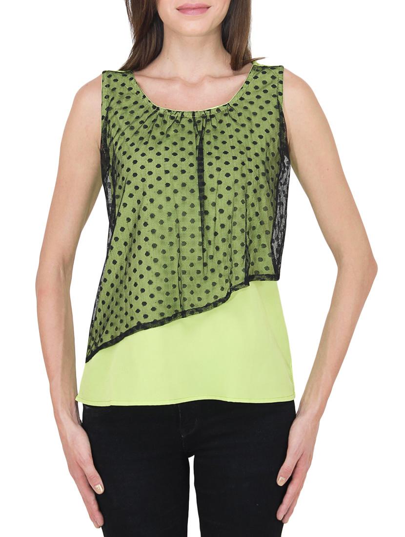green and black georgette top - 9737437 - Zoom Image - 1