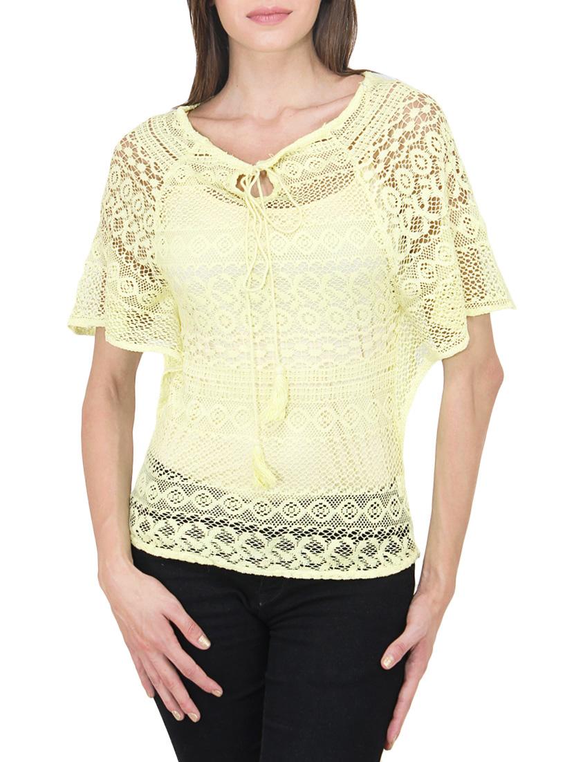 yellow net laced top