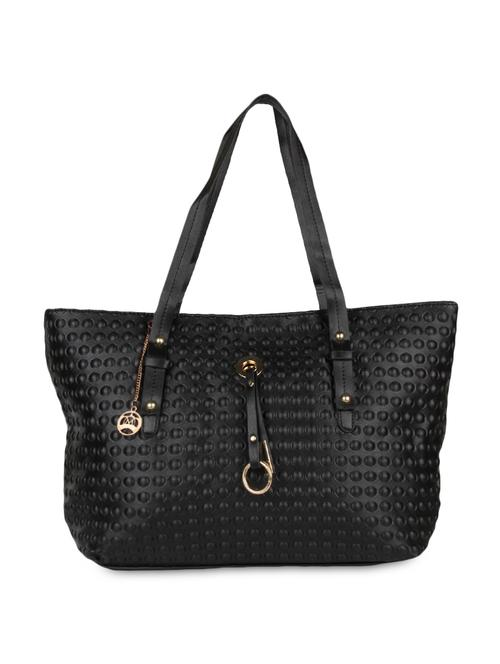 black leatherette tote bag - 9753555 - Standard Image - 1
