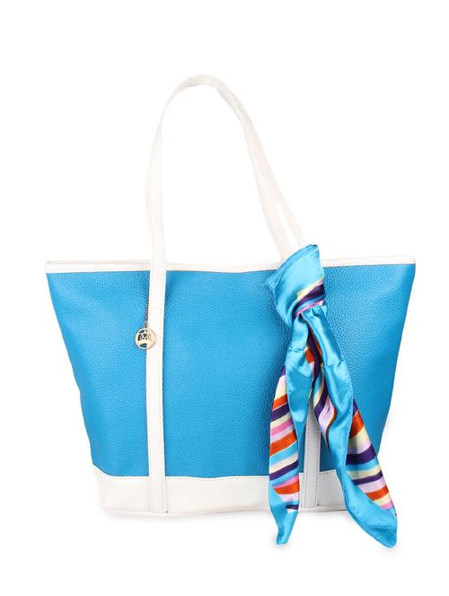 blue leatherette tote bag - 9753576 - Standard Image - 1