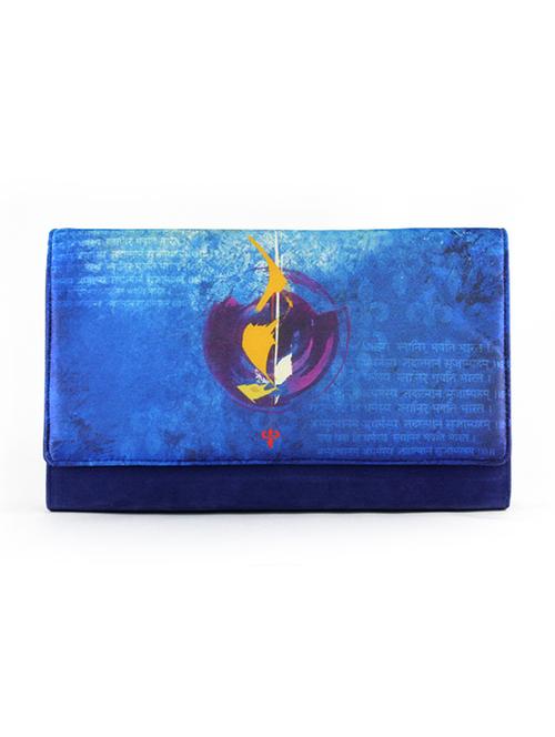blue graphic printed clutch - 9758320 - Standard Image - 1