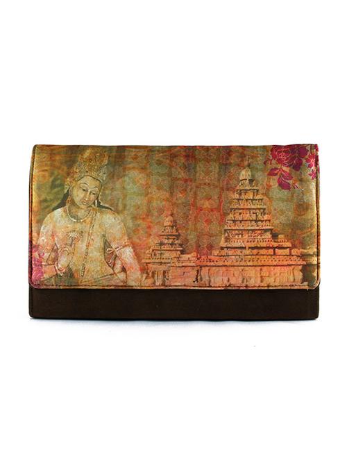 brown graphic printed clutch - 9758326 - Very Small Image - 1