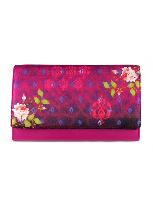 pink graphic printed clutch - 9758331 - Standard Image - 1