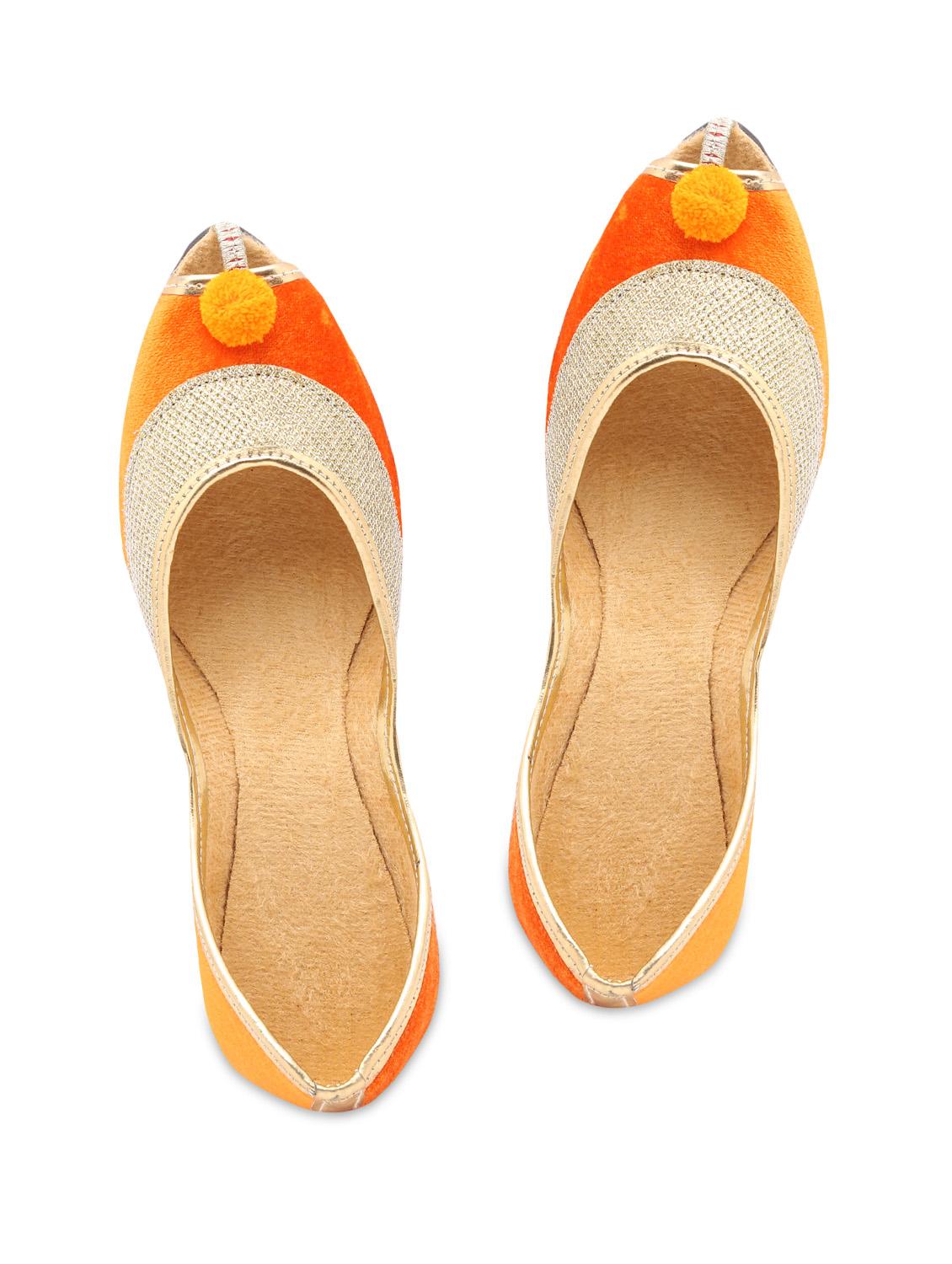 orange colour suede  mojaris