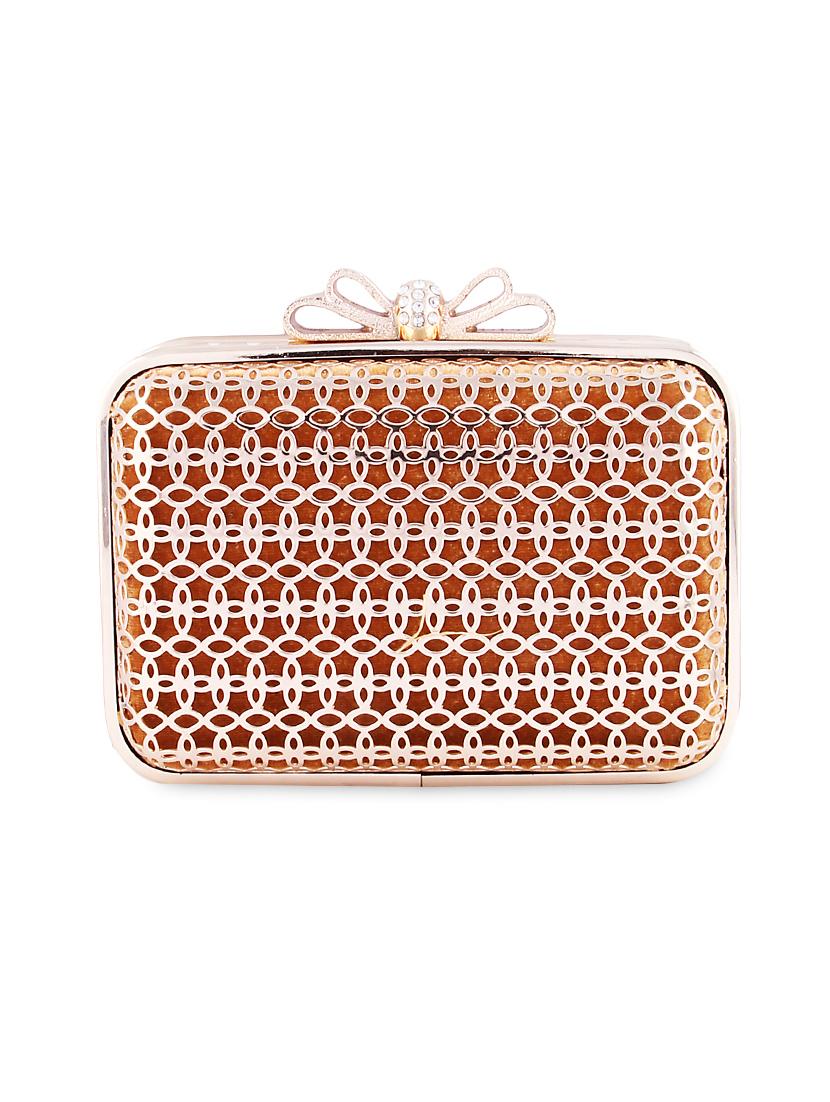 gold metal & velvet cluch - 9768594 - Zoom Image - 1