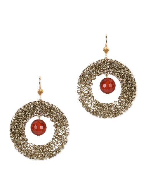 entangled rings round earring with red crystal - 977178 - Standard Image - 1