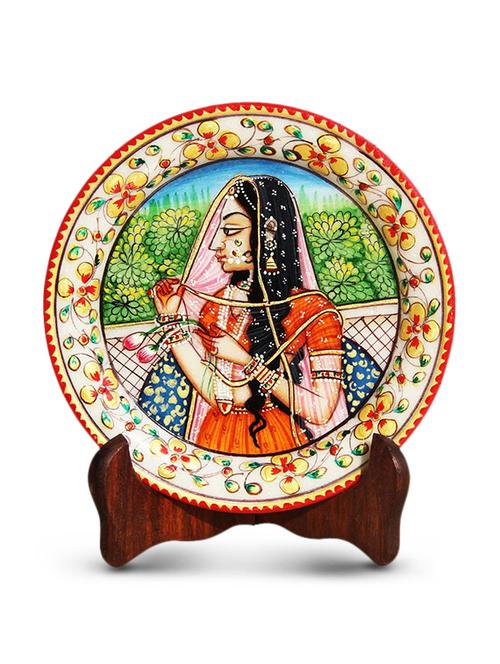 handicrafts paradise banithani painted on round marble plate - 9779130 - Standard Image - 1