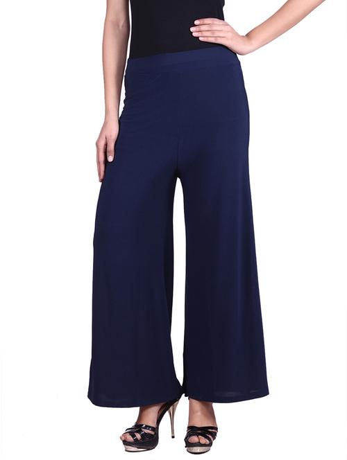 navy blue chiffon palazzo - 9784794 - Standard Image - 1
