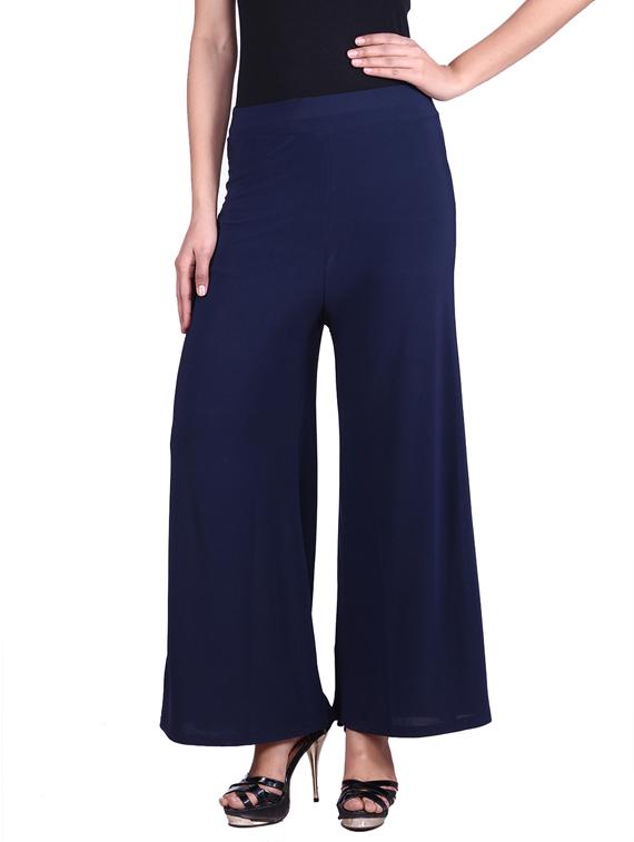 navy blue chiffon palazzo - 9784794 - Zoom Image - 1