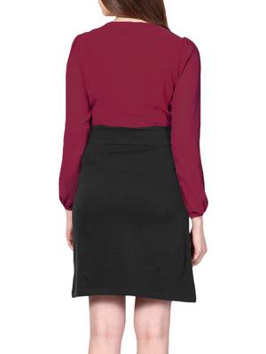 bow detail color block dress - 9786319 - Standard Image - 3