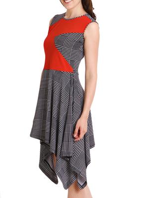 red asymmetric casual dress - 9792116 - Standard Image - 2