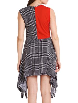 red asymmetric casual dress - 9792116 - Standard Image - 3