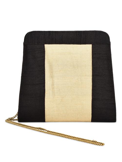 black and gold silk sling bag - 9792248 - Standard Image - 1