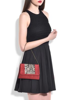 maroon brocade silk clutch - 9792262 - Standard Image - 2