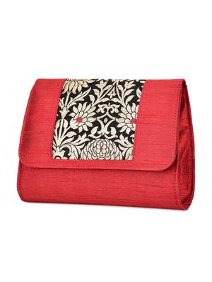 maroon brocade silk clutch - 9792262 - Standard Image - 5