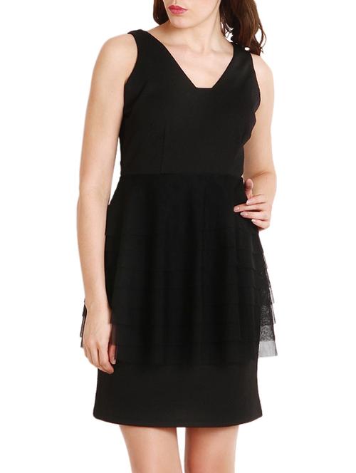 black lycra, net dress - 9794913 - Standard Image - 1