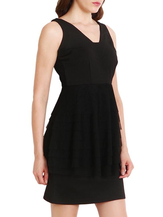 black lycra, net dress - 9794913 - Zoom Image - 2