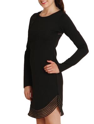 black polyester, lace sheath dress - 9794940 - Standard Image - 2