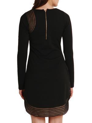 black polyester, lace sheath dress - 9794940 - Standard Image - 3