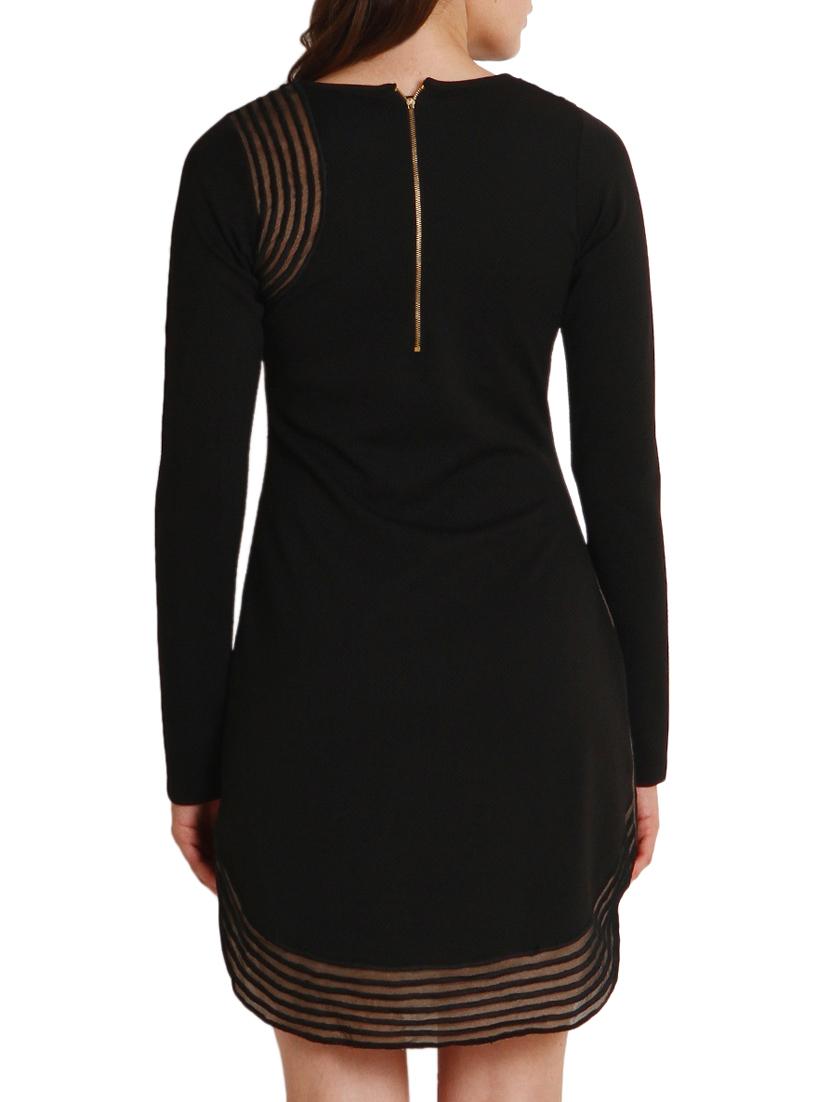 black polyester, lace sheath dress - 9794940 - Zoom Image - 3