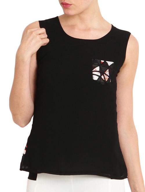 black georgette top - 9795021 - Standard Image - 1