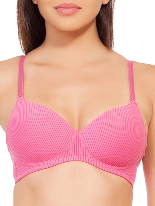 pink cotton spandex bra - 9795073 - Standard Image - 1