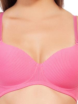 pink cotton spandex bra - 9795073 - Standard Image - 4