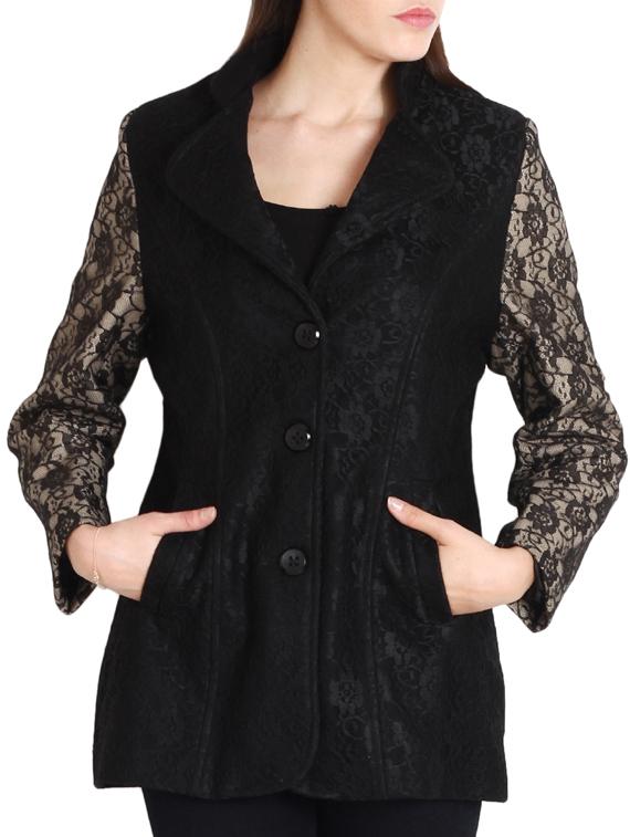black cotton lace jacket - 9795128 - Zoom Image - 1