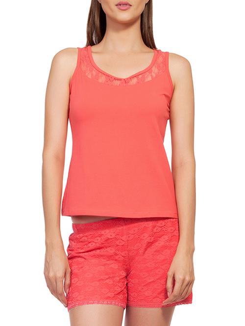 orange cotton spandex nightwear set - 9795201 - Standard Image - 1