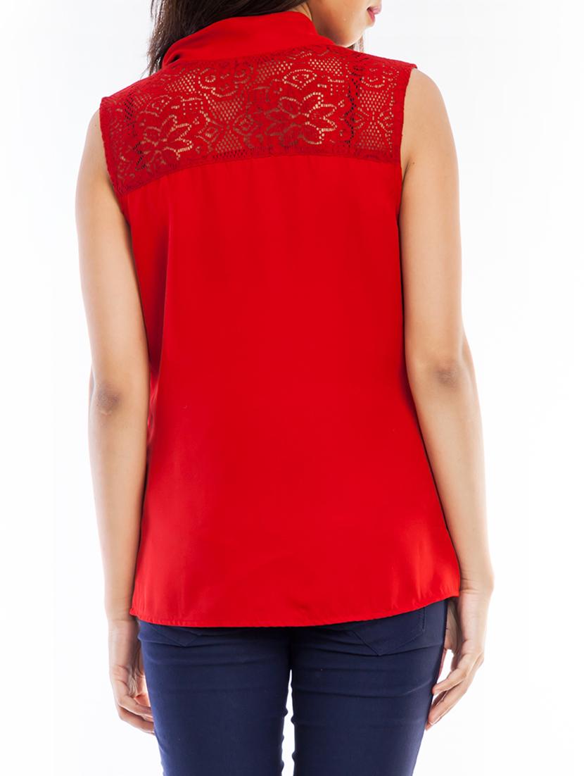 lace detail v- neck top - 9807131 - Zoom Image - 3