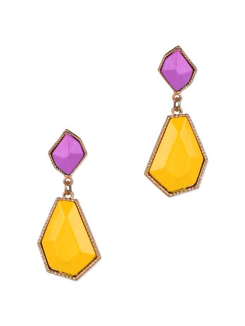 Color Block Earrings Yellow - 9814230 - Very Small Image - 1