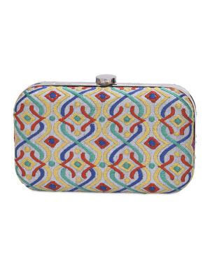multicolored embroidered celtic knot inspired clutch - 9819427 - Standard Image - 3