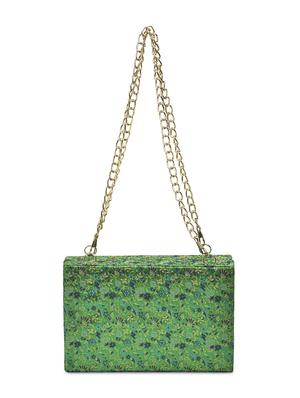 green floral brocade clutch - 9819437 - Standard Image - 3