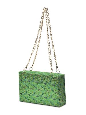 green floral brocade clutch - 9819437 - Standard Image - 5