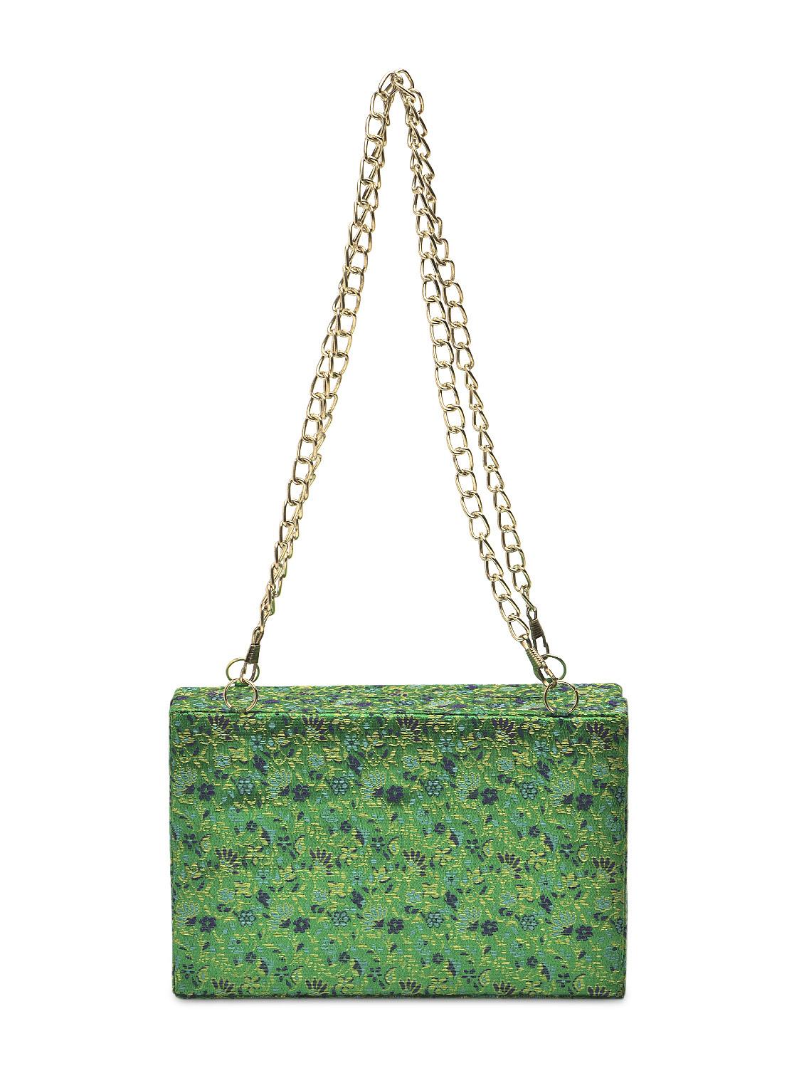 green floral brocade clutch - 9819437 - Zoom Image - 3