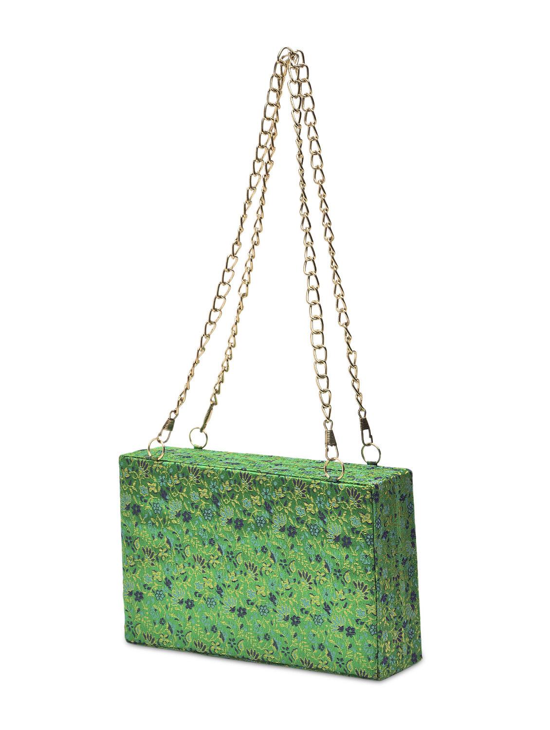 green floral brocade clutch - 9819437 - Zoom Image - 5