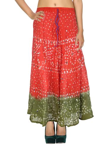 Red and Green Cotton Cambric Skirt - 9823339 - Very Small Image - 1